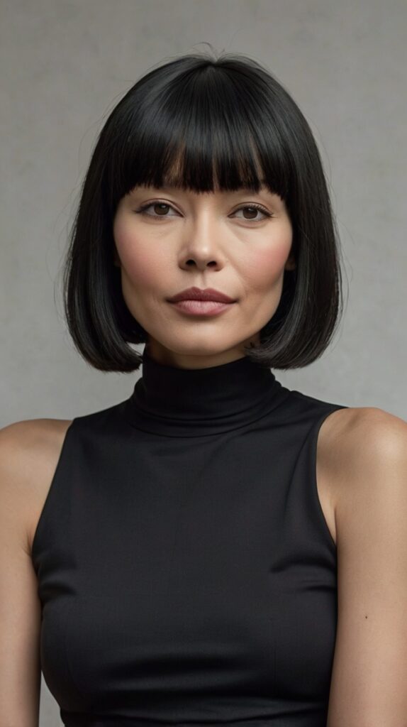 Blunt Bob with Matching Bangs
