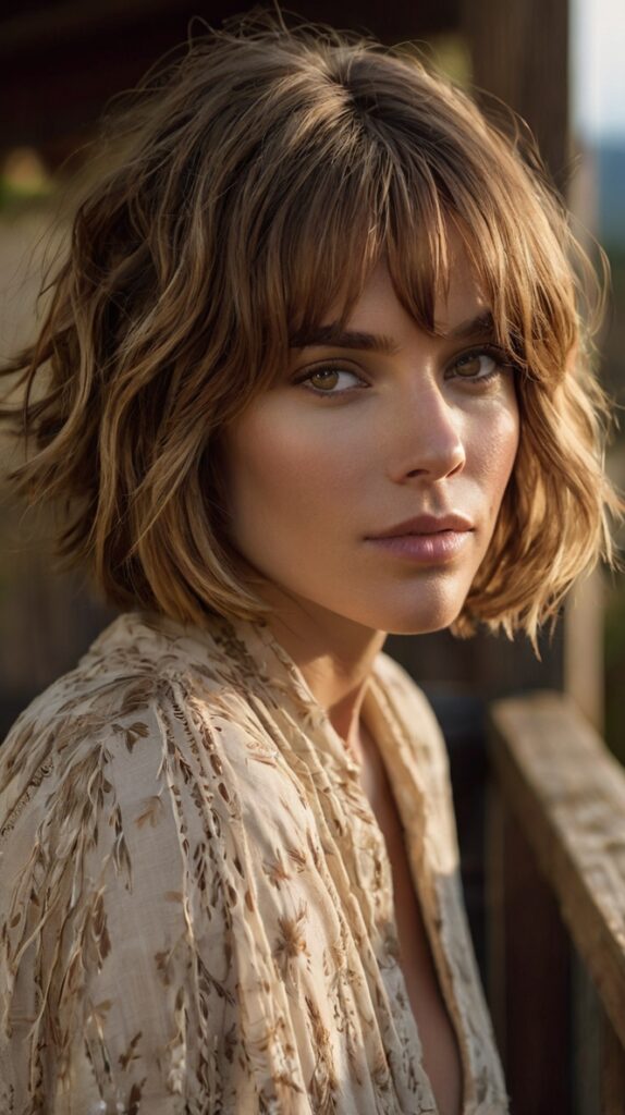 The Blunt Bob with Feathered Layers