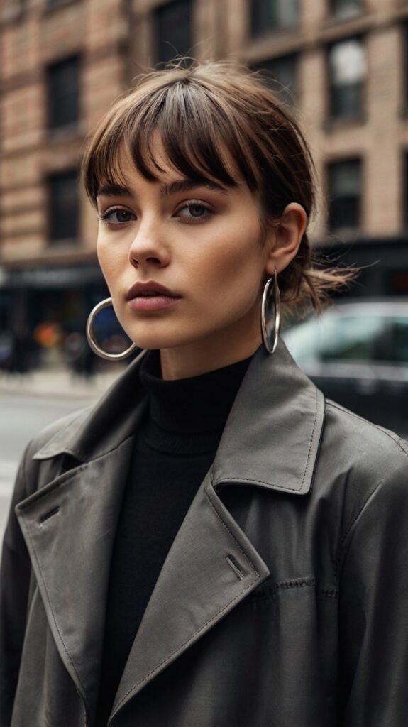 Side-Swept Feathered Bangs