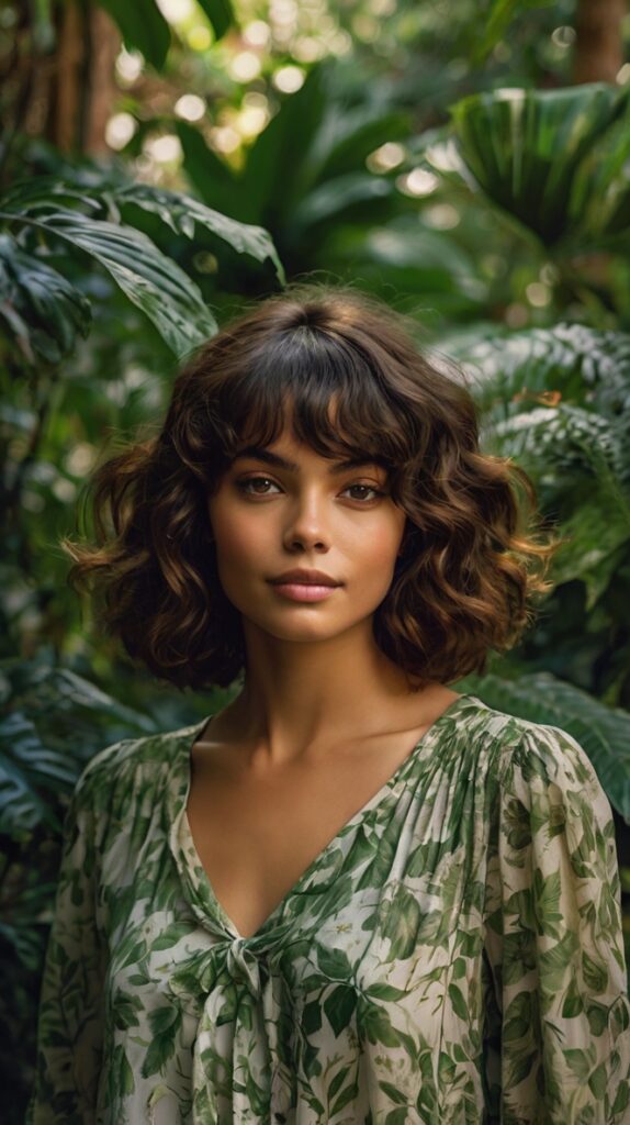 The Wavy Bob with Curtain Bangs