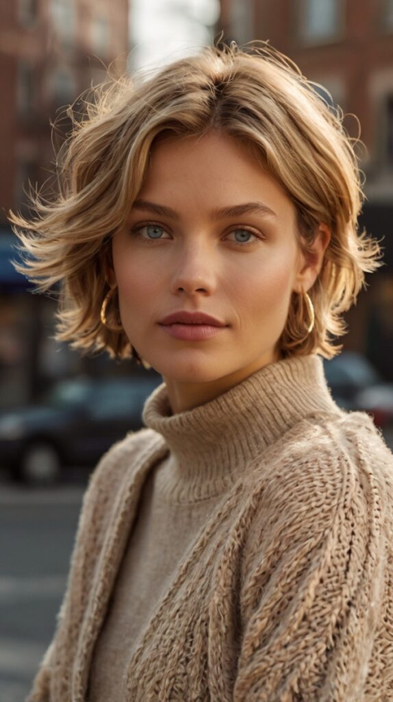 The Classic Blonde Shag with Curtain Bangs