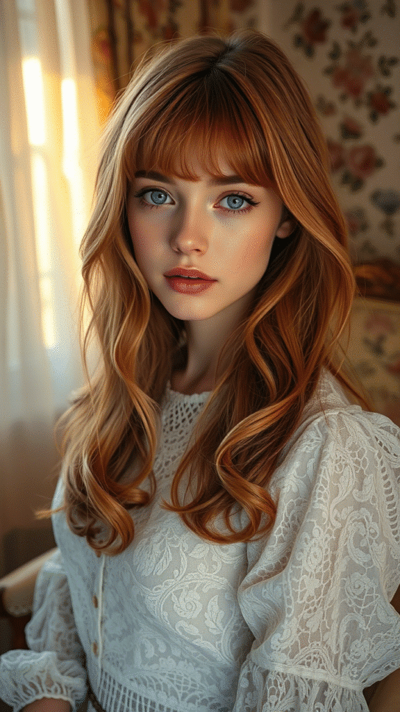 Mid-Length with Curtain Bangs