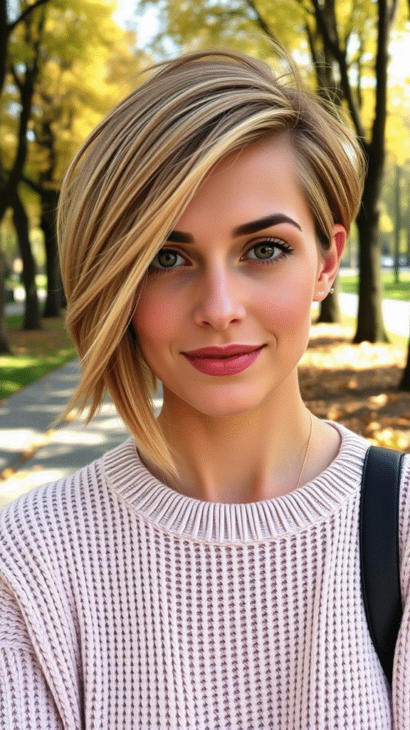 The Side-Swept Layered Pixie