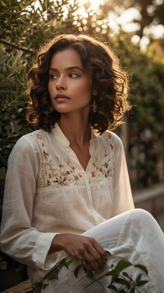 The Curly Bob with Face-Framing Highlights