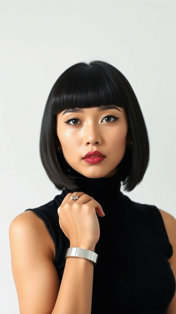 The Blunt Bob with Full Fringe