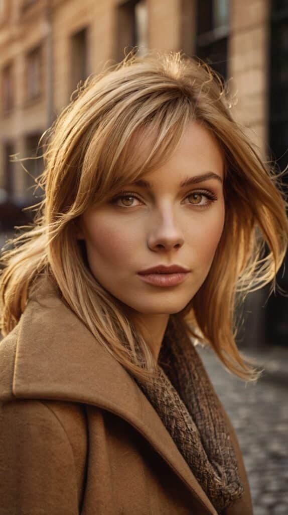 The Blonde Shag with Side-Swept Bangs