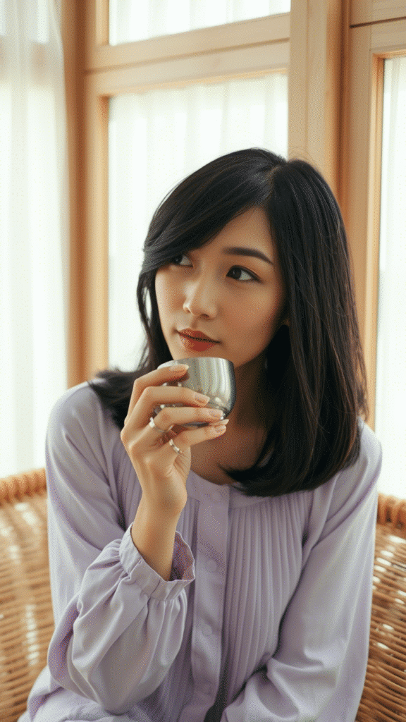 Side-Swept Bangs with Medium Length