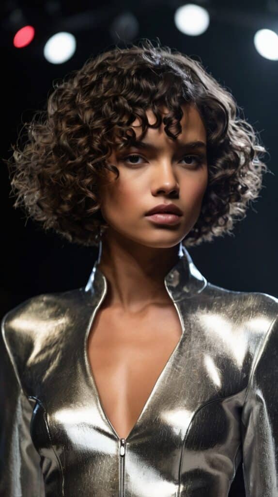 The Wet-Look Curly Bob